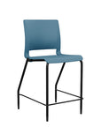 Front view of the SitOnIt Counter Stool in black frame with lagoon poly shell. Kansas city office design.