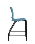 Side view of the SitOnIt Counter Stool in black frame with lagoon poly shell. Kansas city office design.