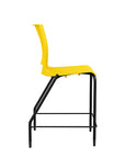 Side view of the SitOnIt Counter Stool in black frame with yellow poly shell. Kansas city office design.