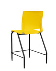 Back view of the SitOnIt Counter Stool in black frame with yellow poly shell. Kansas city office design.
