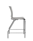 Side view of the SitOnIt Counter Stool in silver frame with gray poly shell. Kansas city office design.