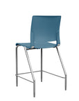 Back view of the SitOnIt Counter Stool in silver frame with lagoon poly shell. Kansas city office design.