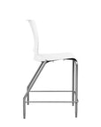 Side view of the SitOnIt Counter Stool in silver frame with white poly shell. Kansas city office design.