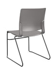Back view of the SitOnIt Rio Wire Stacking chair in gray poly with black frame. Kansas City Office Design.