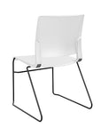 Back view of the SitOnIt Rio Wire Stacking chair in white poly with black frame. Kansas City Office Design.