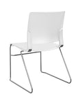 Back view of the SitOnIt Rio Wire Stacking chair in white poly with chrome frame. Kansas City Office Design.