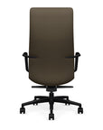 Back View of the SitOnIt Executive back Sephen Executive Conference Chair in Brownstone Vinyl with a black frame. Kansas City Office Design