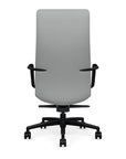 Front View of the SitOnIt Executive back Sephen Executive Conference Chair in Platinum Vinyl with a black frame. Kansas City Office Design