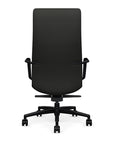 Back View of the SitOnIt Executive back Sephen Executive Conference Chair in Black Vinyl with a black frame. Kansas City Office Design