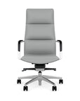 Front View of the SitOnIt Executive back Sephen Executive Conference Chair in Platinum Vinyl with a polished frame. Kansas City Office Design