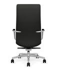 Back View of the SitOnIt Executive back Sephen Executive Conference Chair in Black Vinyl with a polished frame. Kansas City Office Design