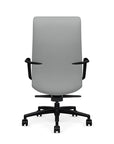Back View of the SitOnIt High back Sephen Executive Conference Chair in Platinum Vinyl with a black frame. Kansas City Office Design
