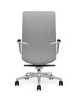 Back View of the SitOnIt High back Sephen Executive Conference Chair in Platinum Vinyl with a polished frame. Kansas City Office Design