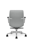 Back View of the SitOnIt Low back Sephen Executive Conference Chair in Platinum Vinyl with a polished frame. Kansas City Office Design