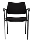Front view of the SitOnIt Cora guest chair in Black Fabric and Black Frame. Kansas City Office Design.