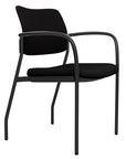 Side view of the SitOnIt Cora guest chair in Black Fabric and Black Frame. Kansas City Office Design.