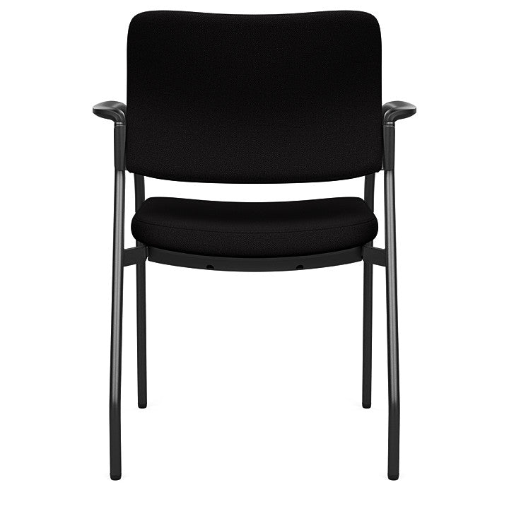 Back view of the SitOnIt Cora guest chair in Black Fabric and Black Frame. Kansas City Office Design.