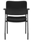 Back view of the SitOnIt Cora guest chair in Black Vinyl Fabric and Black Frame. Kansas City Office Design.