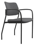 Side view of the SitOnIt Cora guest chair in Gray Fabric and Black Frame. Kansas City Office Design.