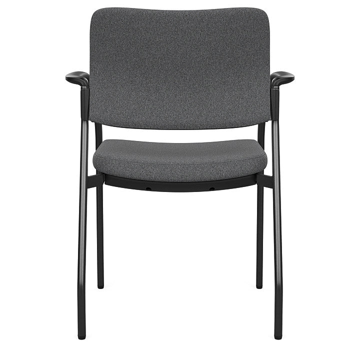 Back view of the SitOnIt Cora guest chair in Gray Fabric and Black Frame. Kansas City Office Design.