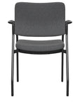 Back view of the SitOnIt Cora guest chair in Gray Fabric and Black Frame. Kansas City Office Design.
