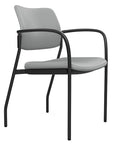 Side view of the SitOnIt Cora guest chair in Platinum Vinyl Fabric and Black Frame. Kansas City Office Design.