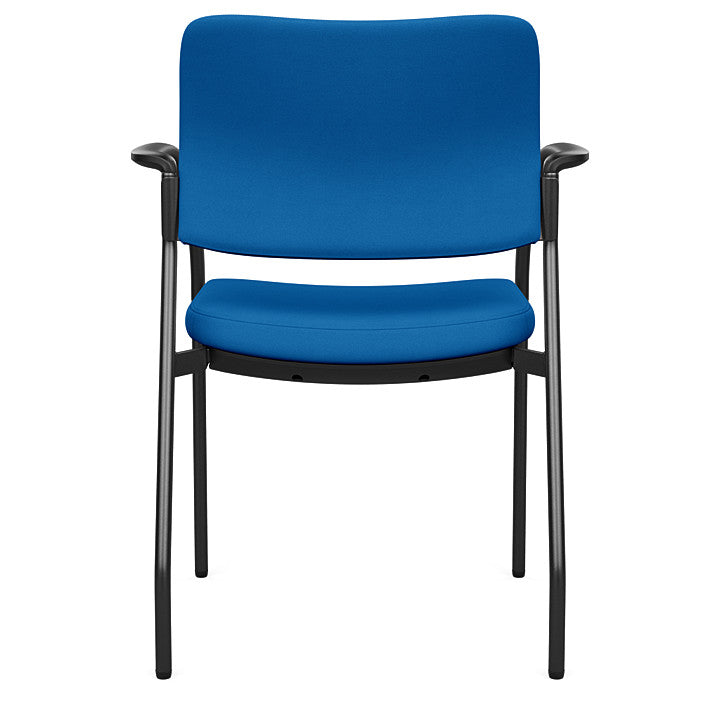 Back view of the SitOnIt Cora guest chair in Blue Fabric and Black Frame. Kansas City Office Design.