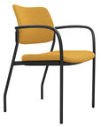 Side view of the SitOnIt Cora guest chair in Gold Fabric and Black Frame. Kansas City Office Design.