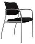 Side view of the SitOnIt Cora guest chair in Black Fabric and Silver Frame. Kansas City Office Design.