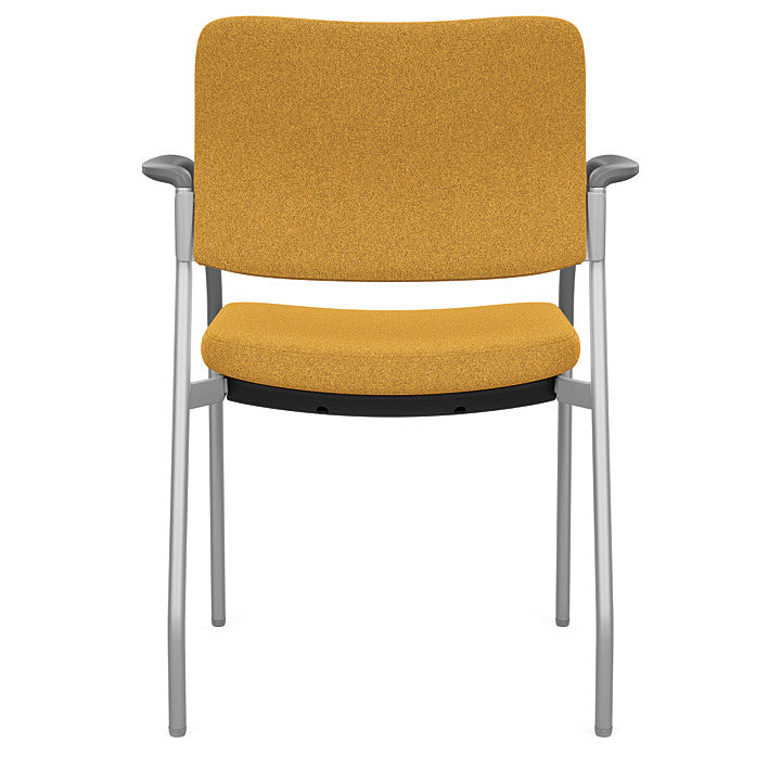 Back view of the SitOnIt Cora guest chair in Gold Fabric and Silver Frame. Kansas City Office Design.