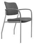Side view of the SitOnIt Cora guest chair in Gray Fabric and Silver Frame. Kansas City Office Design.