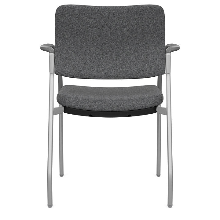 Back view of the SitOnIt Cora guest chair in Gray Fabric and Silver Frame. Kansas City Office Design.