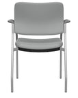 Back view of the SitOnIt Cora guest chair in Platinum Vinyl Fabric and Silver Frame. Kansas City Office Design.