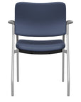 Back view of the SitOnIt Cora guest chair in Sapphire Vinyl Fabric and Silver Frame. Kansas City Office Design.