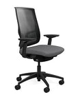 Side view of the Highback SitonIt Focus 2.0 Ergonomic Desk Chair in a black mesh, black frame, gray fabric seat. Kansas City Office Design