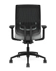 Back view of the Highback SitonIt Focus 2.0 Ergonomic Desk Chair in a black mesh, black frame, platinum vinyl fabric seat. Kansas City Office Design