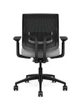 Back view of the Medback SitonIt Focus 2.0 Ergonomic Desk Chair in a black mesh, black frame, platinum vinyl fabric seat. Kansas City Office Design