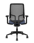 Back view of the Highback SitonIt Focus 2.0 Ergonomic Desk Chair in a black Polymer back, black frame, sapphire vinyl fabric seat. Kansas City Office Design