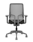 Back view of the Highback SitonIt Focus 2.0 Ergonomic Desk Chair in a fog Polymer back, fog frame, black vinyl fabric seat. Kansas City Office Design