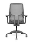 Back view of the Highback SitonIt Focus 2.0 Ergonomic Desk Chair in a fog Polymer back, fog frame, gray fabric seat. Kansas City Office Design