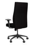 Back view of the SitOnIt Prava highback chair in black frame and black fabric. Kansas City Office Design