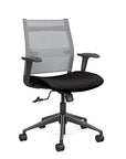 Front view of the SitonIt Wit Med Back Home Desk Chair in a Fog Mesh Back, Black Seat, and Black Frame. Kansas City Office Furniture