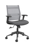 Front view of the SitonIt Wit Med Back Home Desk Chair in a Fog Mesh Back, Gray Seat, and Black Frame. Kansas City Office Furniture