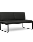 Front view of the SitOnIt Cameo 2 seater loveseat armless in Black Vinyl with Black Frame. Kansas City Office Design
