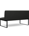 Back view of the SitOnIt Cameo 2 seater loveseat armless in Black Vinyl with Black Frame. Kansas City Office Design