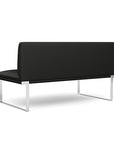 Back view of the SitOnIt Cameo 2 seater loveseat Armless in Black Vinyl with Chrome Frame. Kansas City Office Design