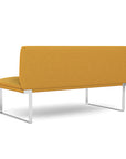 Back view of the SitOnIt Cameo 2 seater loveseat Armless in gold fabric with chrome Frame. Kansas City Office Design
