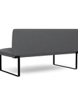 Back view of the SitOnIt Cameo 2 seater loveseat Armless in gray fabric with black Frame. Kansas City Office Design