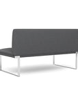 Back view of the SitOnIt Cameo 2 seater loveseat Armless in gray fabric with chrome Frame. Kansas City Office Design