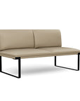 Front view of the SitOnIt Cameo 2 seater loveseat Armless in pebble vinyl with black Frame. Kansas City Office Design